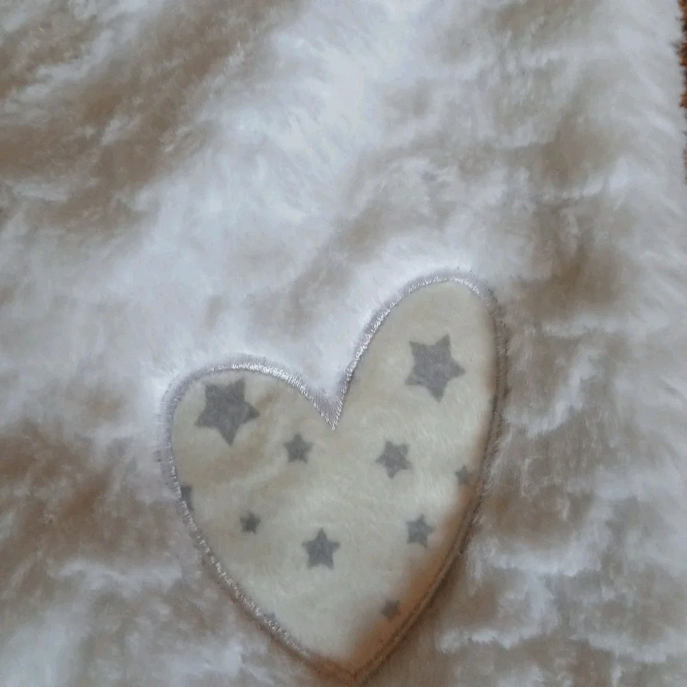 Little Me Gray Elephant White Minky Security Lovey Blanket Rattle Heart